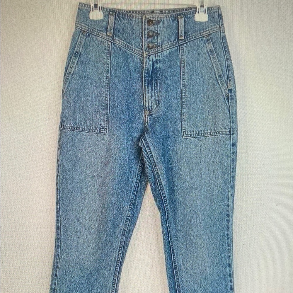 Abercrombie & Fitch High-Waist Cropped Blue Jeans